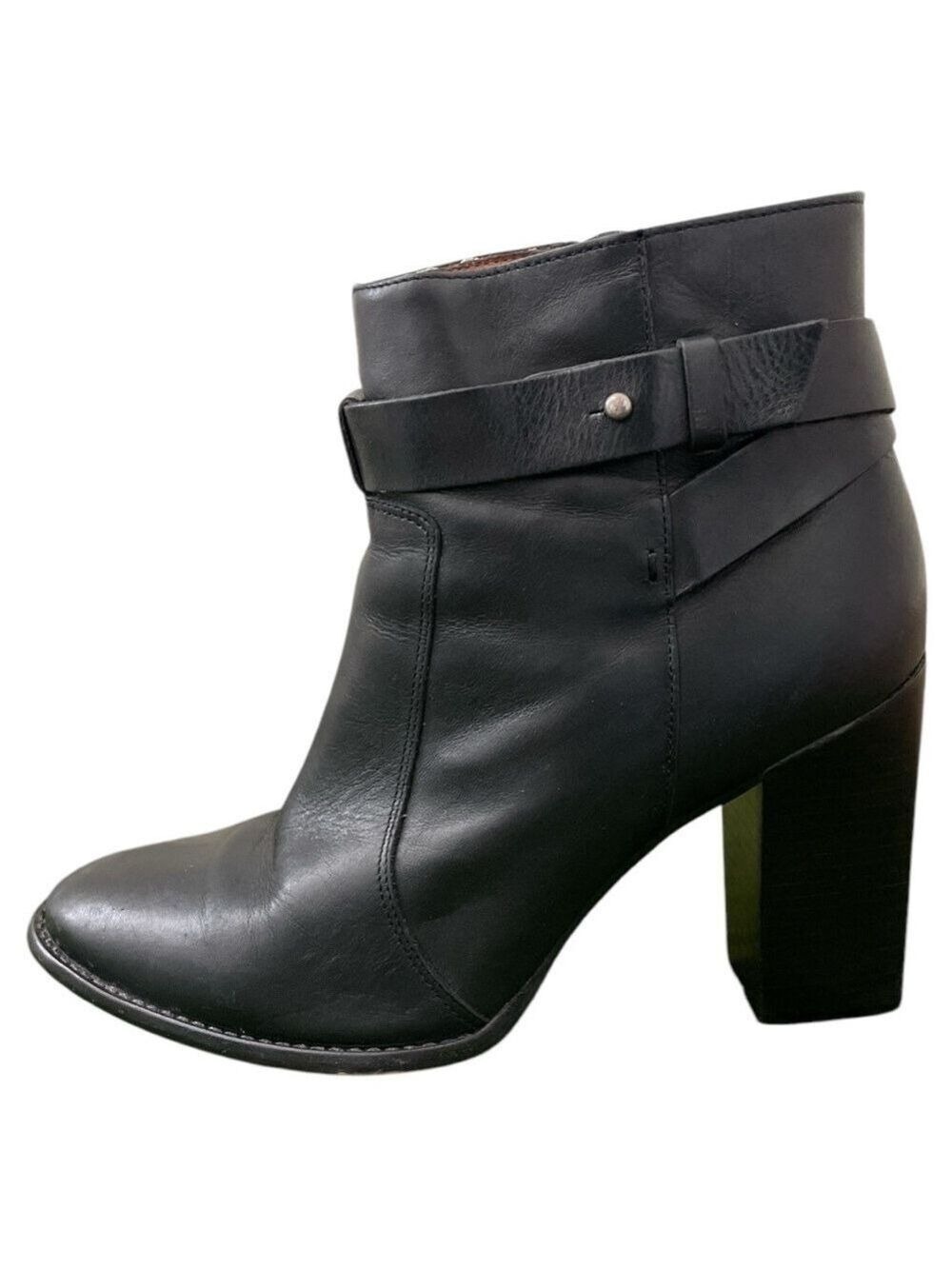 Madewell Sammie Black Chunky Heel Ankle Booties Size 9